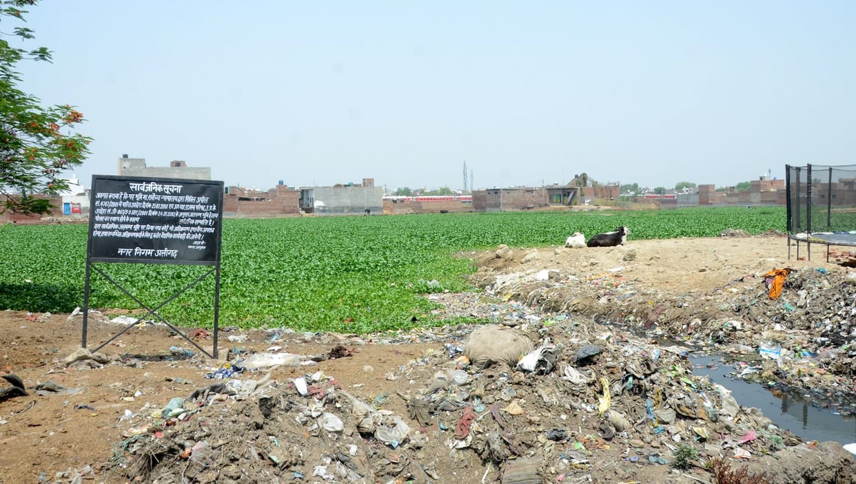 Municipal Corporation forgot by putting a board of punishable offense on Kalidah Pokhar