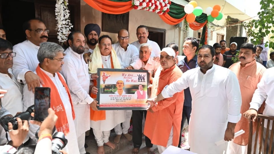 BJP chief JP Nadda pays tribute to freedom fighter Sukhdev Thapar in Ludhiana 
