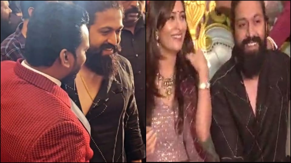 KGF chapter 2 star Yash attends childhood friend wedding in Mysuru photos viral in social media