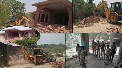 Bulldozer ran on illegal house of land mafia Yashpal Tomar in Baghpat, property worth crores has been seized in Noida Dehradun