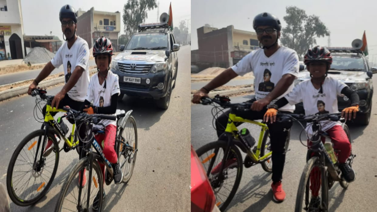 Meert: Ten year old Aarav went out on a journey of 2.5 thousand kilometer to give a message of patriotism