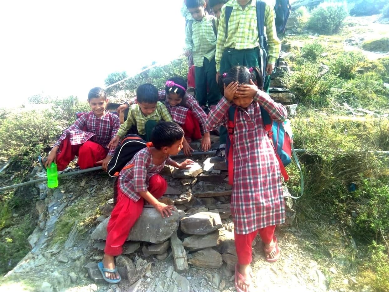 The condition of the road to Tikri school deteriorated, students upset