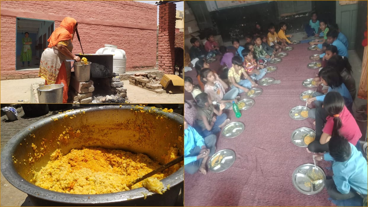 Children are not getting full mid day meal in Sirsa of Haryana