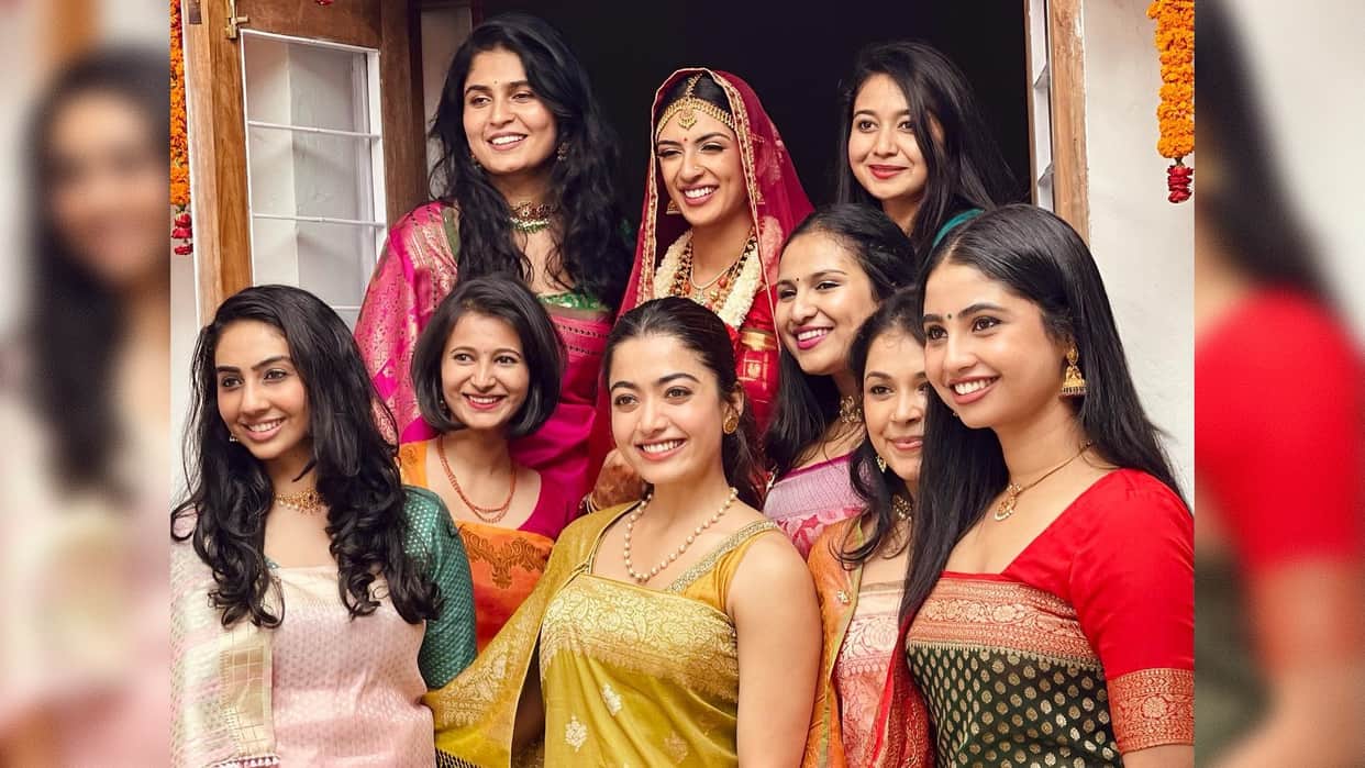 rashmika mandanna shares latest pics from her best friend wedding see photos