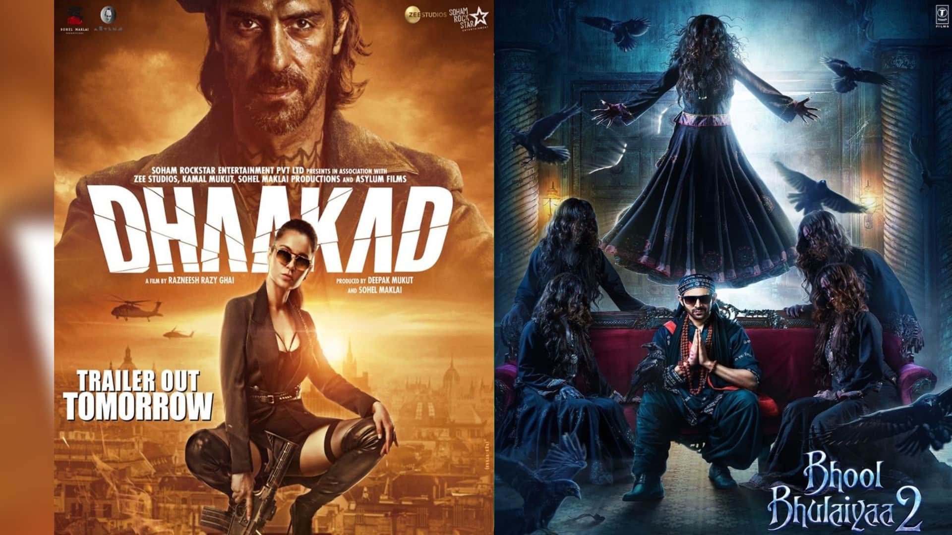 Dhaakad vs Bhool Bhulaiyaa 2 prediction Which film can win on the first day at the box office, know here
