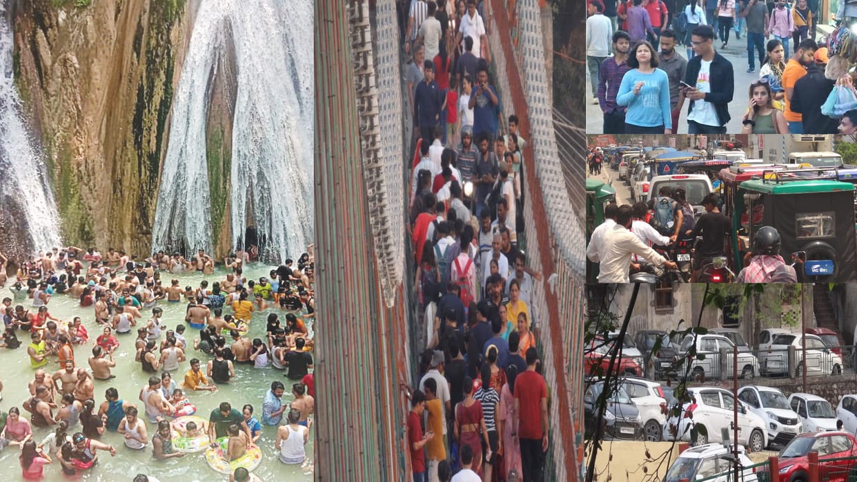 Tourist rush on weekend: People gathered to get rid of heat, Jam, Fun in Mussoorie and Kempty Falls, see pictures