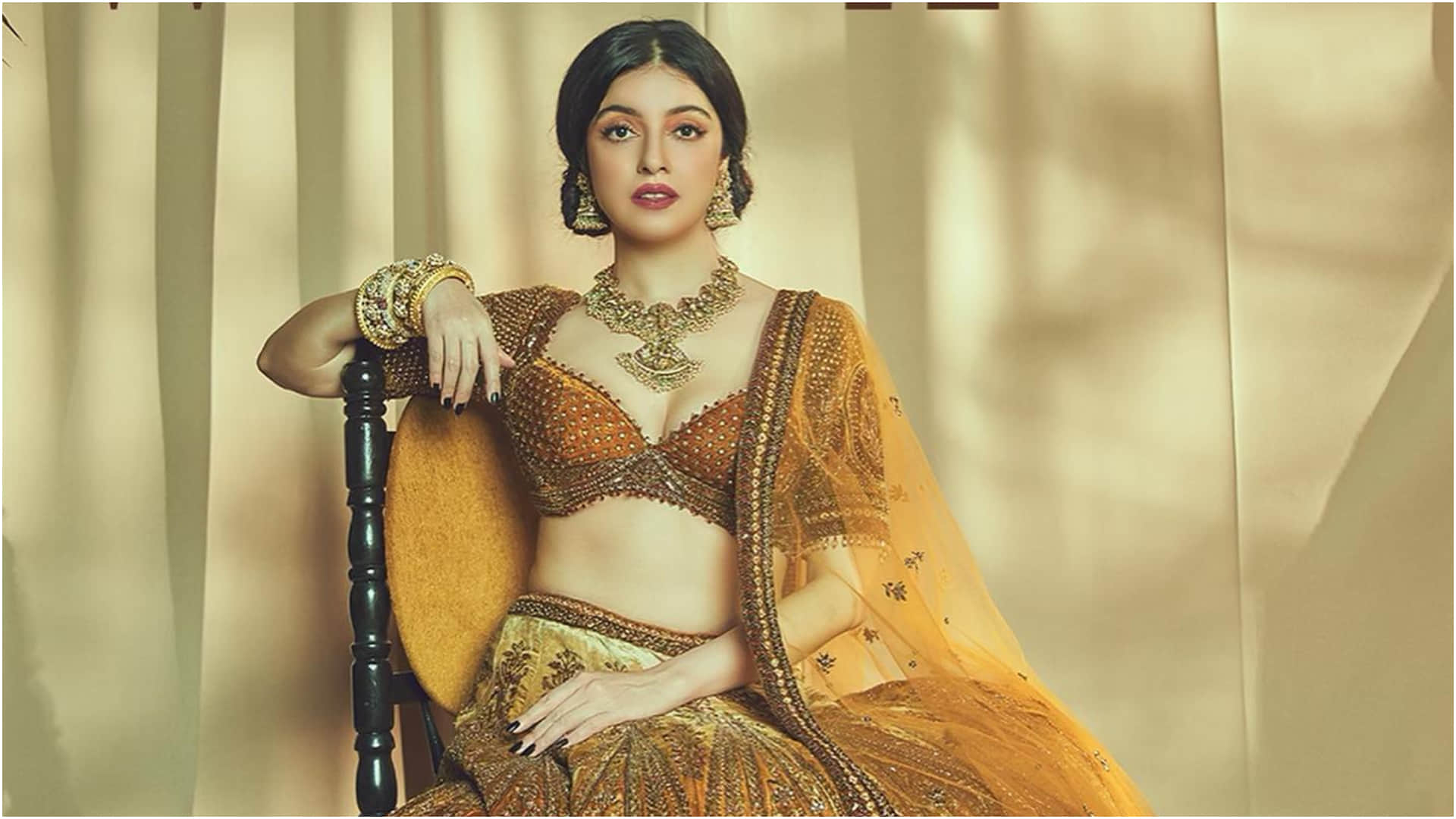 divya khosla kumar bridal photoshoot in orange lehenga for magazine cover
