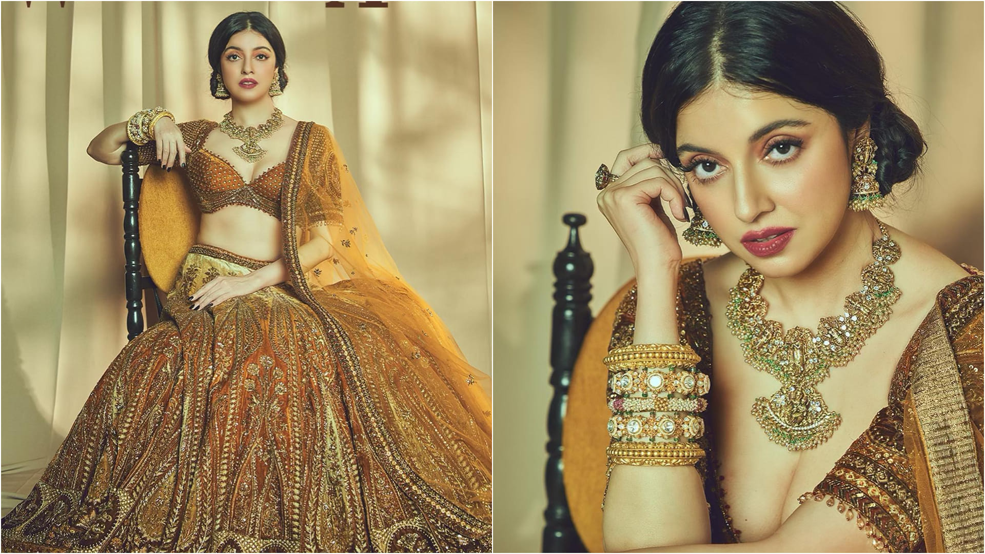 divya khosla kumar bridal photoshoot in orange lehenga for magazine cover