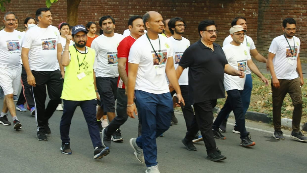 PGI Nurses Welfare Association salutes Corona warriors by conducting walkathon