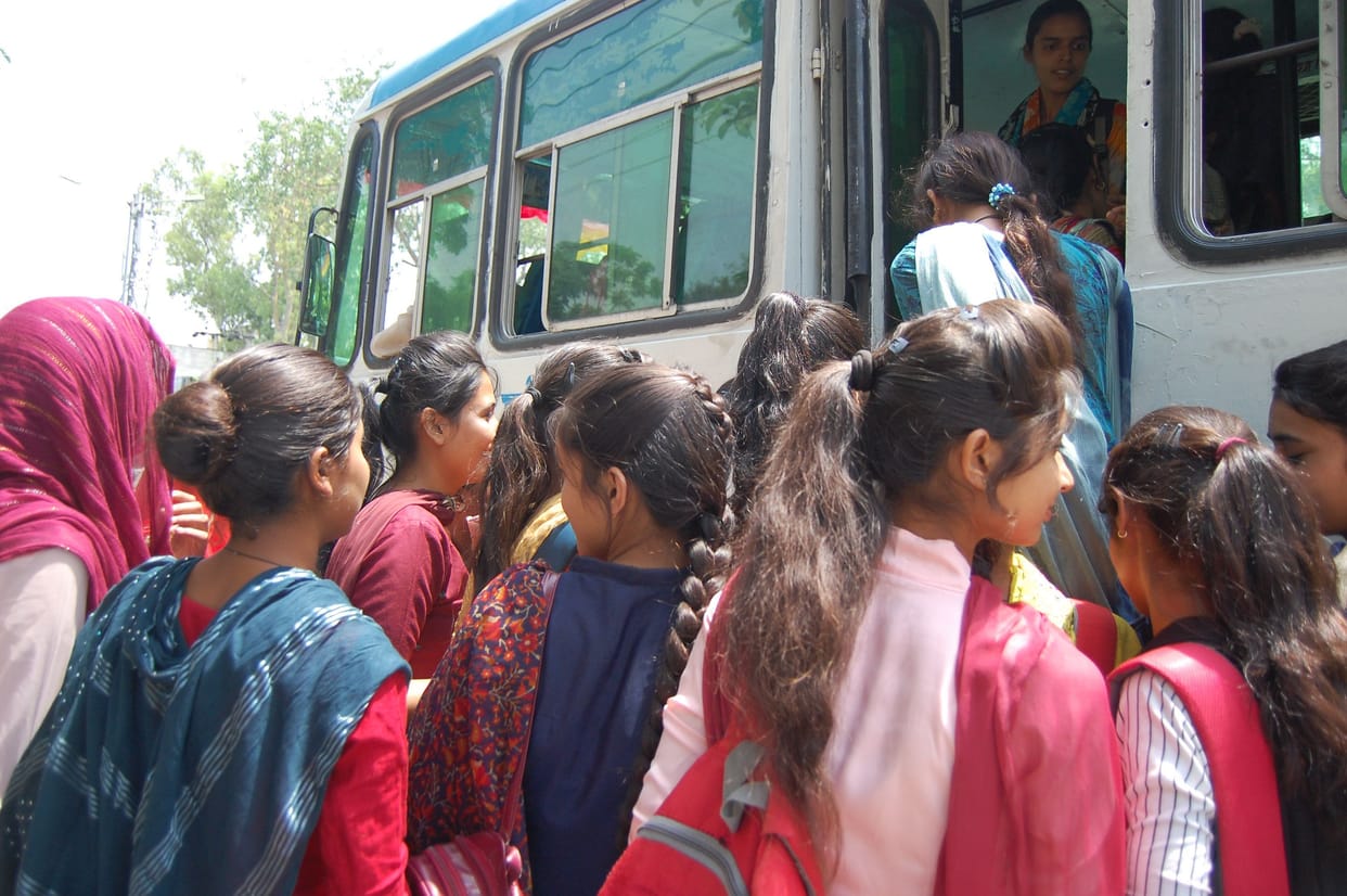 Daughters how to read due to lack of buses
