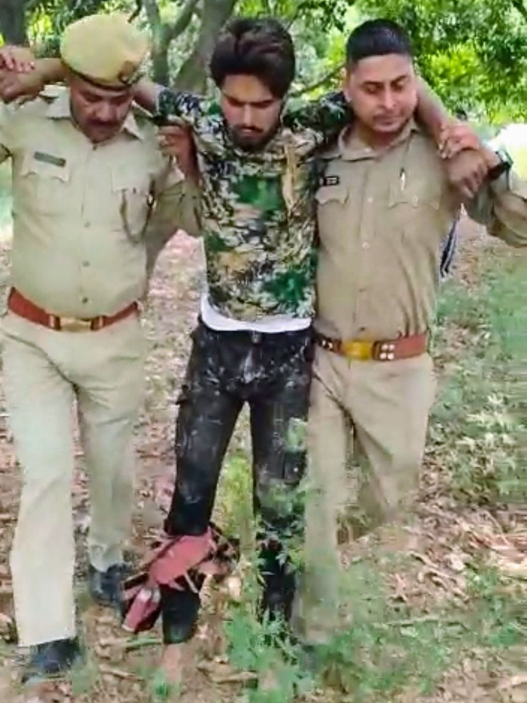 The miscreant got shot in the encounter, the soldier was also injured
