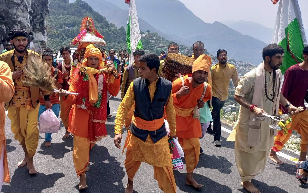 Doli of fourth Kedar Rudranath left from Gopinath temple