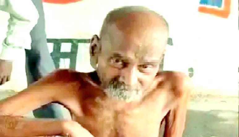 the son ran away leaving the elderly on the side of the highway in Kanpur