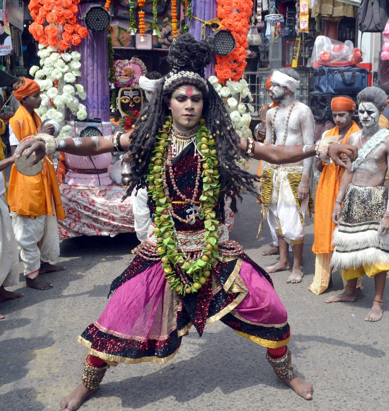 Balaji's procession with tableaux