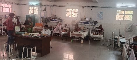 ICU ward filled with children suffering from vomiting, diarrhea and fever