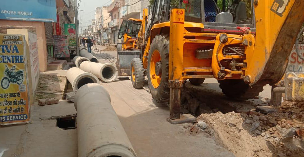 Khoda Babyal Road for sewerage construction