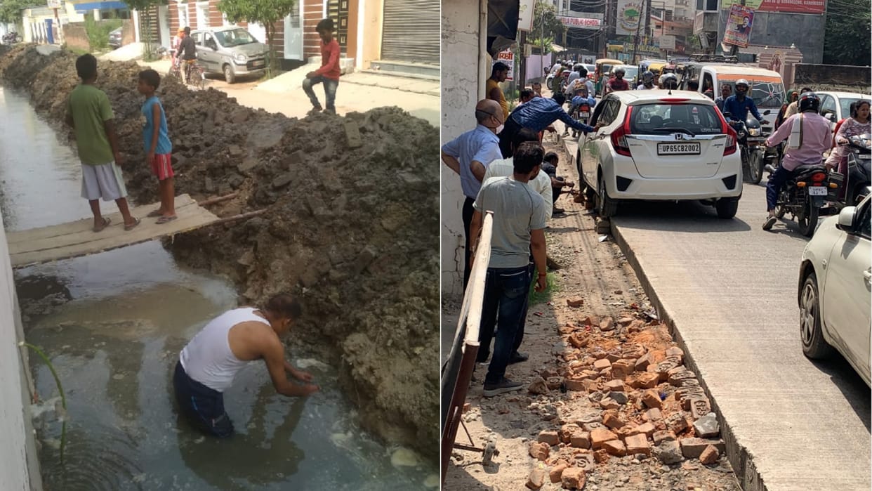 Incomplete construction increased difficulties of people in gorakhpur