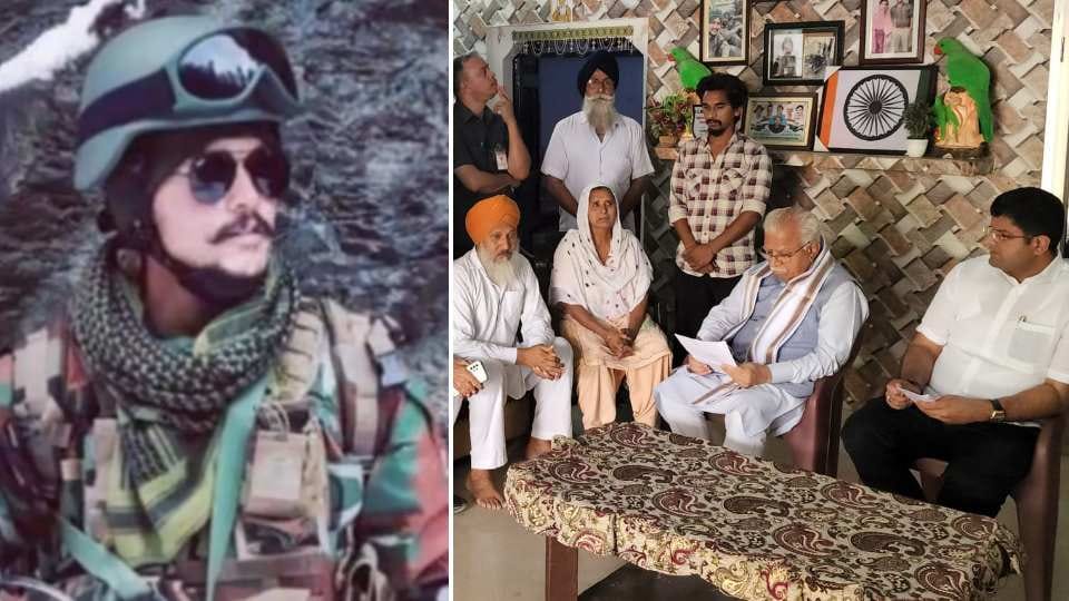 Haryana CM Manohar Lal reached house of Shaheed Nishan Singh