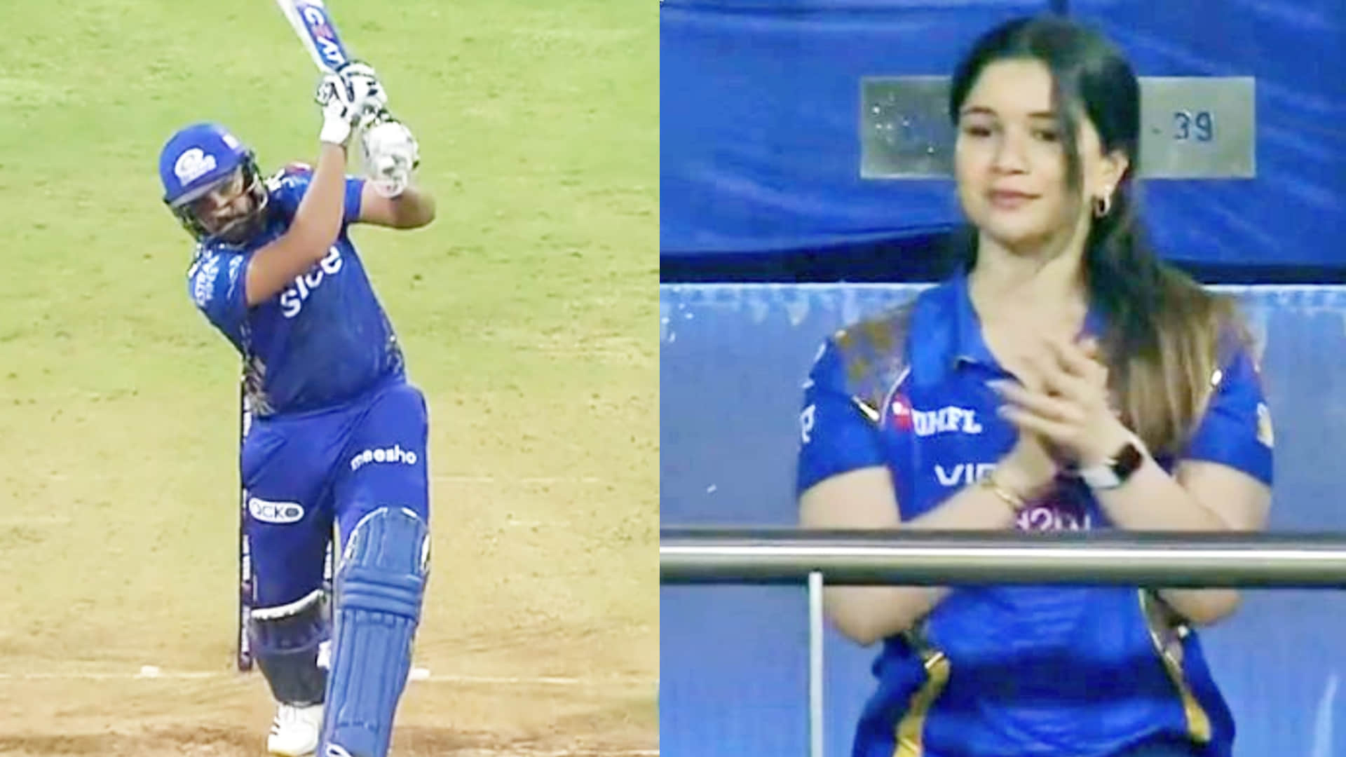 IPL 2022: Sara Tendulkar reaction on Tim David Run Out; Sara Tendulkar reaction on Rohti sharma six MI vs SRH IPL Photos