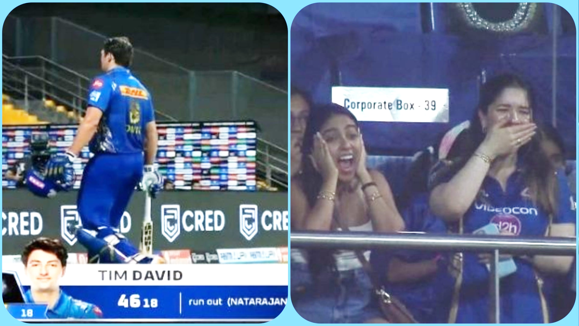 IPL 2022: Sara Tendulkar reaction on Tim David Run Out; Sara Tendulkar reaction on Rohti sharma six MI vs SRH IPL Photos