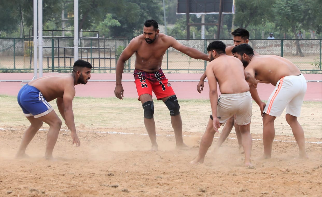Poondri in the semi-finals of men's section kabaddi, Kurukshetra