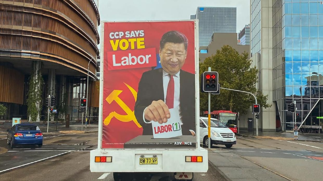 Posters of political parties in Australia general election have a photo of Chinese President Xi Jinping