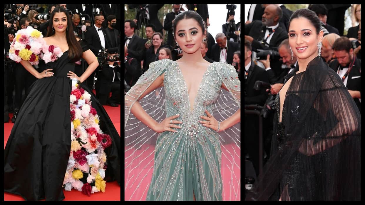 Cannes Photo Of The Day hina khan tamannaah bhatia helly shah pooja hegde aishwarya rai bachchan day 2 looks in cannes film festival 2022