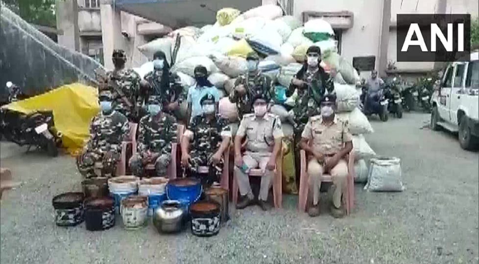 Opium cultivation in a village Of gaya near Jharkhand border, police seized around 150 kg of liquid opium, over 3000 kg of ganja, brown sugar
