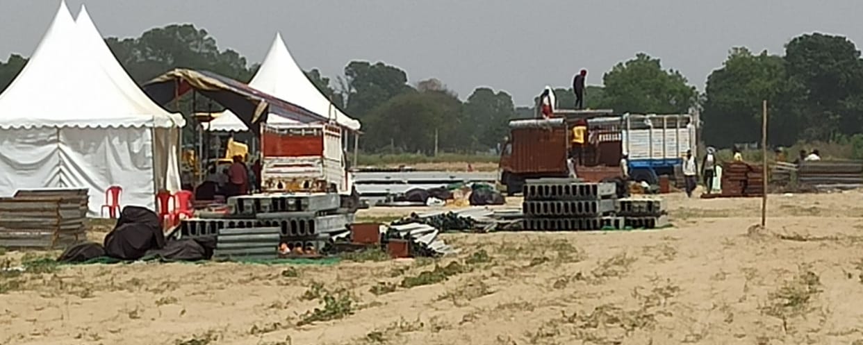Kanpur Dehat : 20 thousand people will attend the President's public meeting, the pandal started getting ready
