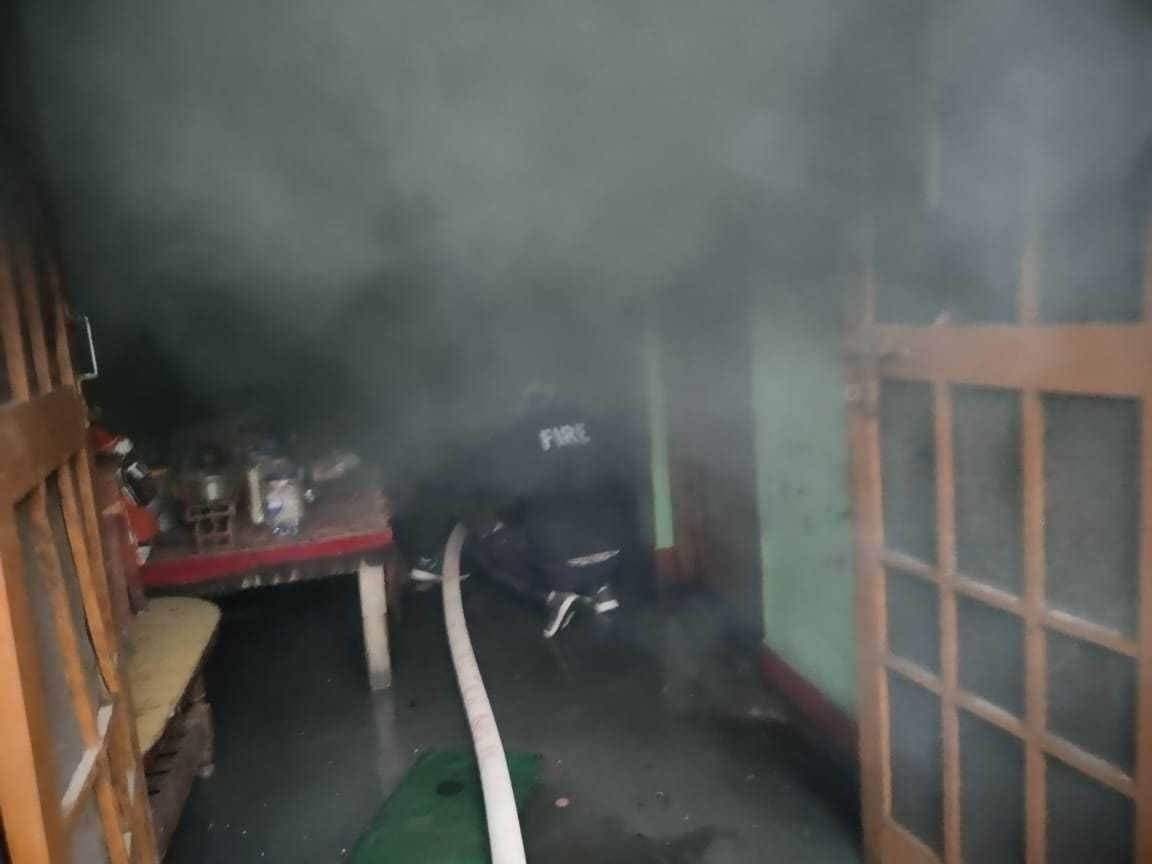Fire in building.