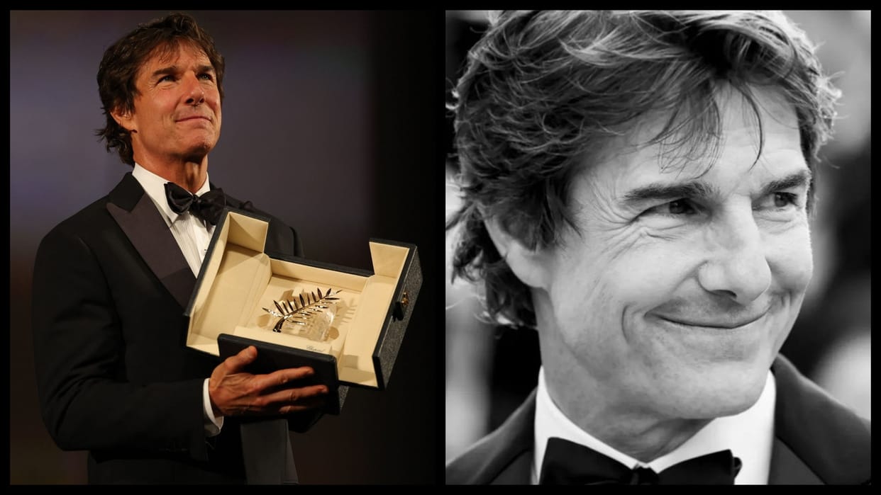 cannes film festival 2022 tom cruise awarded with Palme d'Or at the premiere of his film top gun maverick