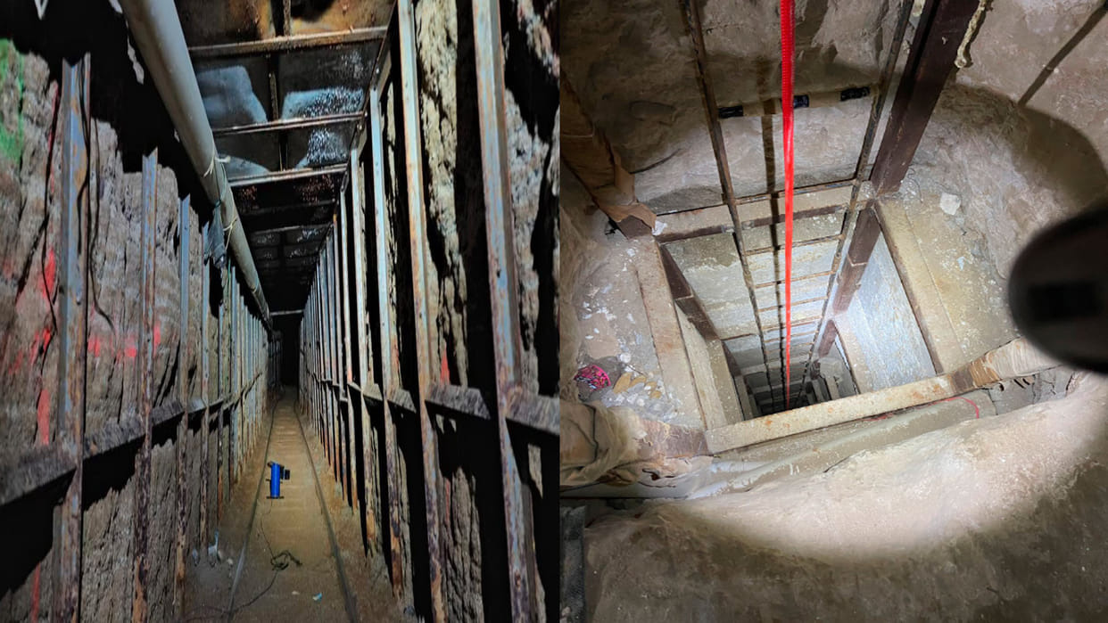 American mexico found huge tunnel with railway line electricity in international border