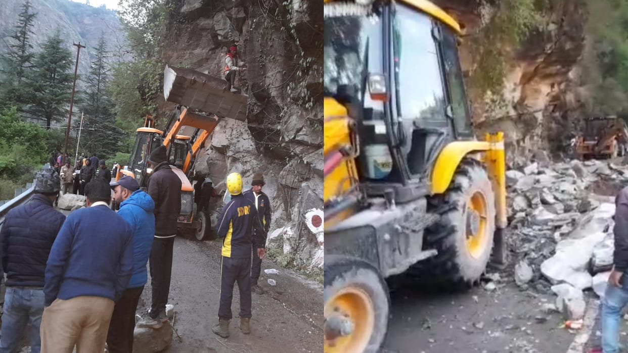 Yamunotri Highway collapsed due to landslide, stopped four thousand passengers