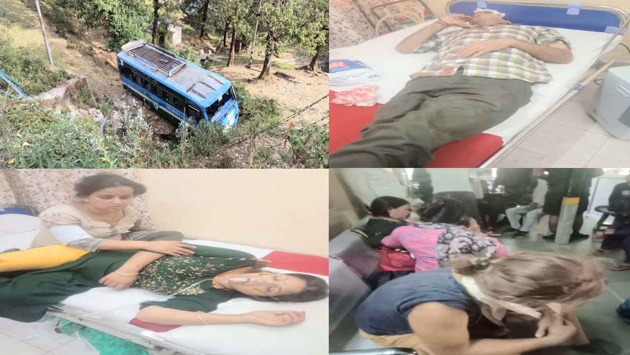 Private bus Accident in McLeodganj Dharamsala himachal, many passengers injured