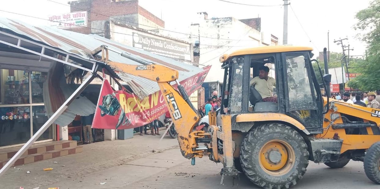 First gave tea, then JCB was run on encroachment