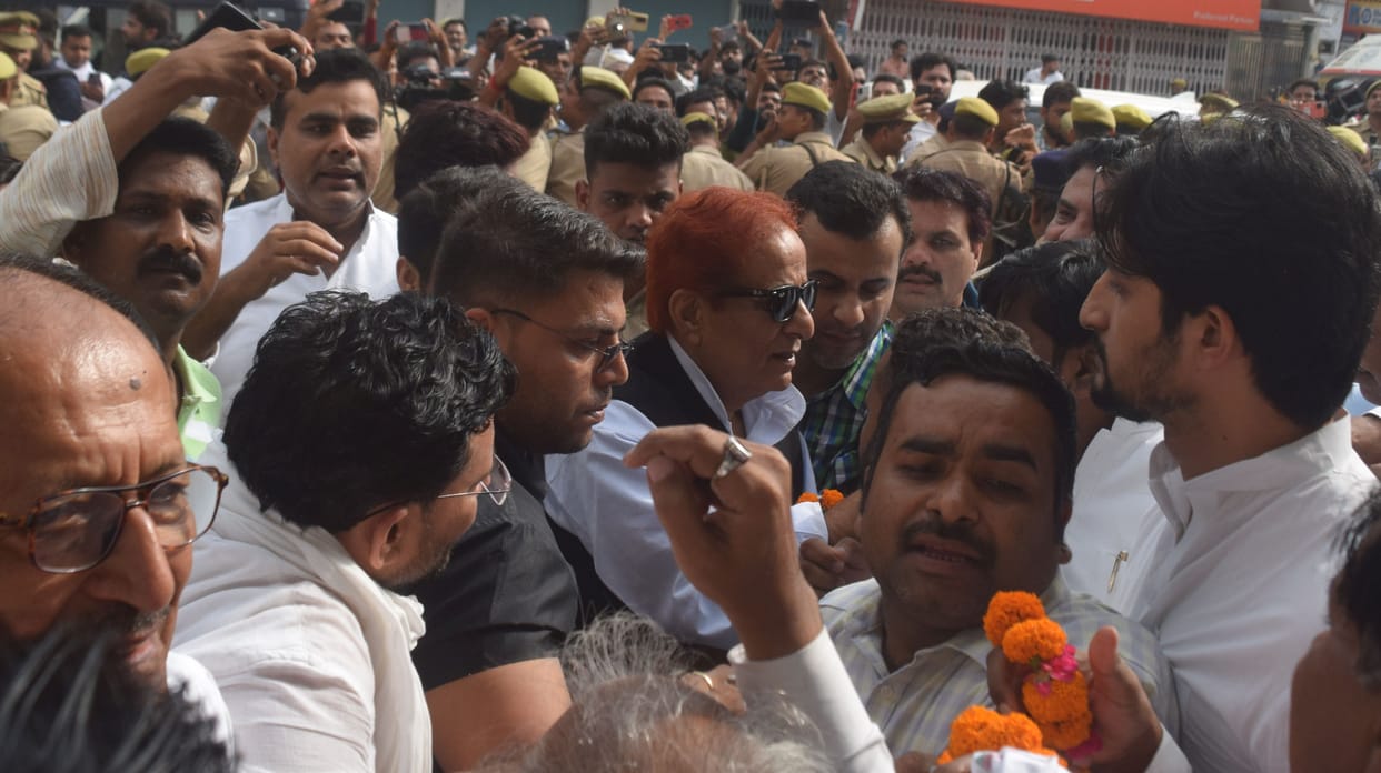 Azam Khan released on bail, supporters gathered