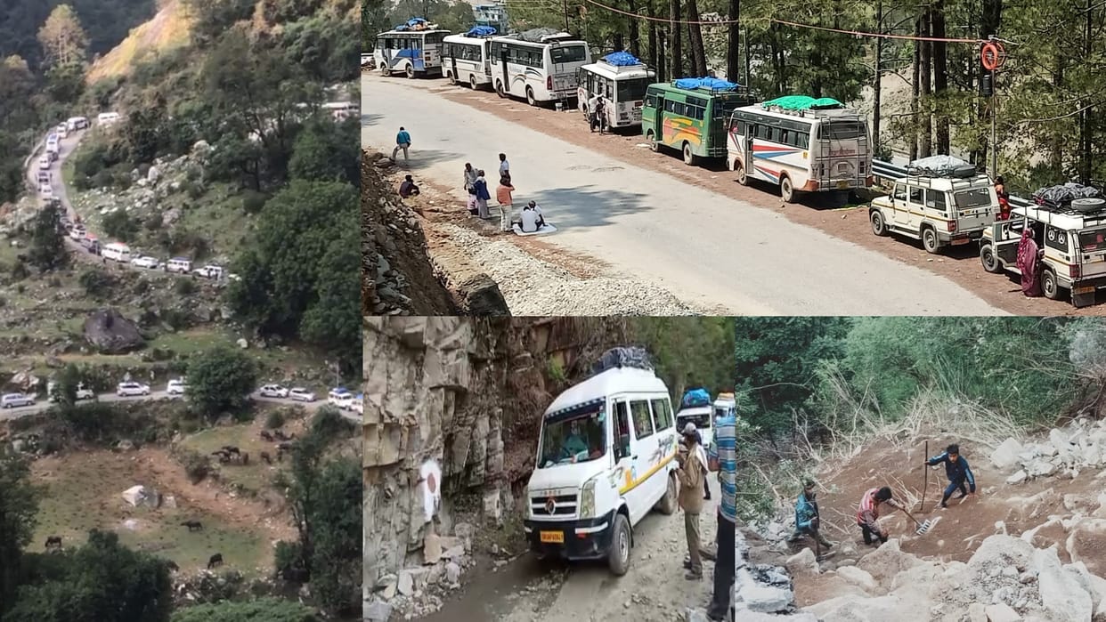Chardham Yatra 2022, Yamunotri highway closed again due to landslide, three thousand passengers stranded, See Photos