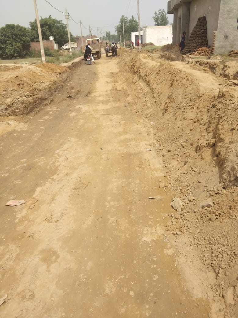 Water was removed by digging a drain, soon the road will be built