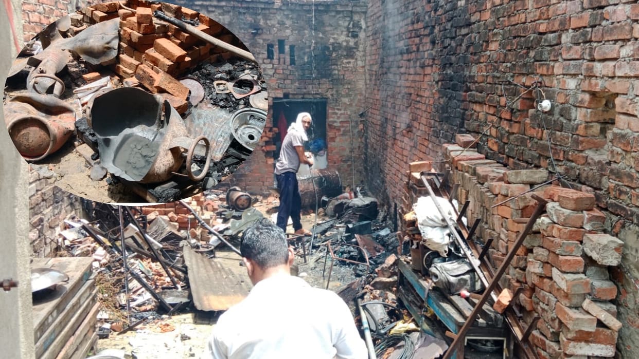 Cylinder blast in a market in Balrampur.