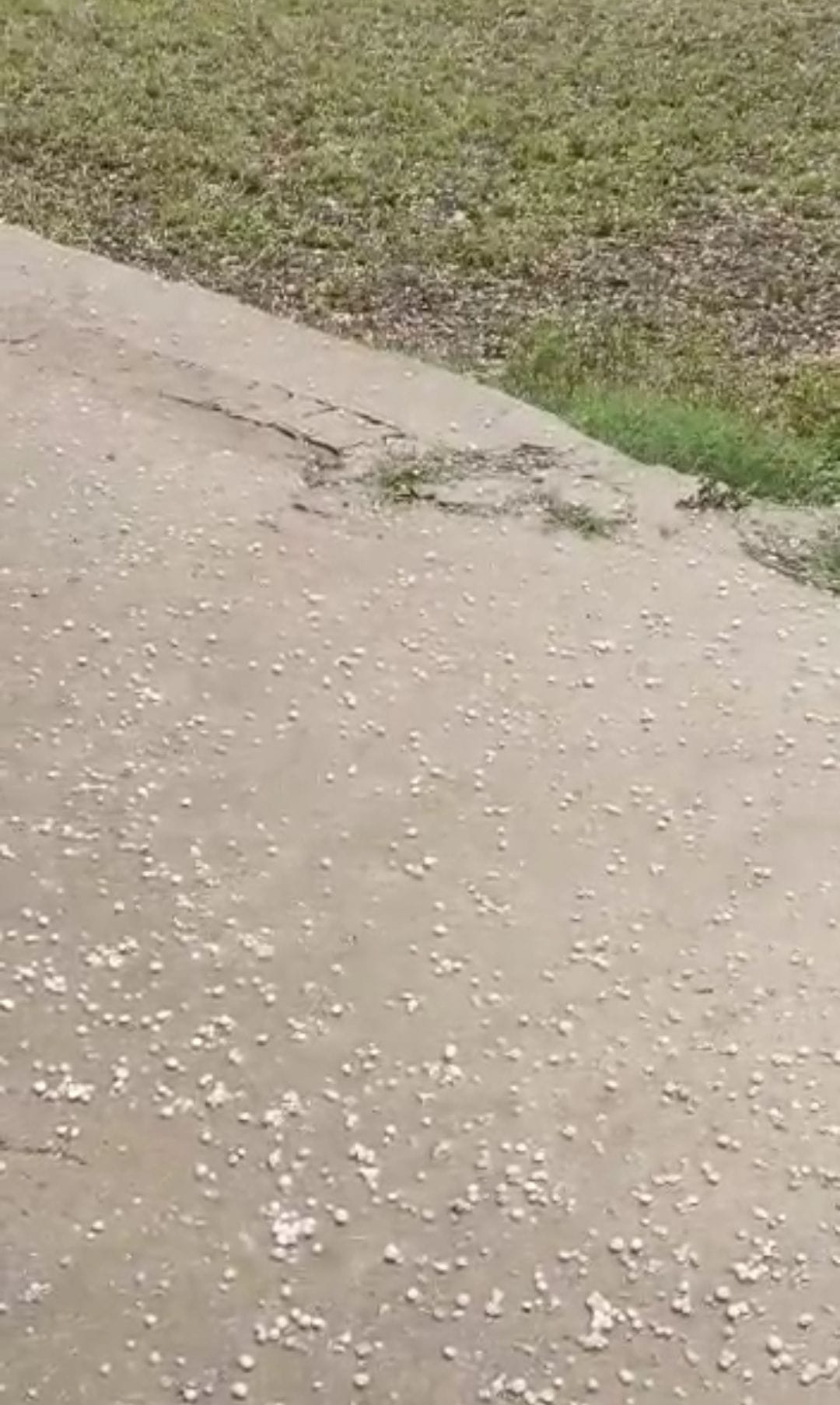 With thunder-glow came rain, hail also fell