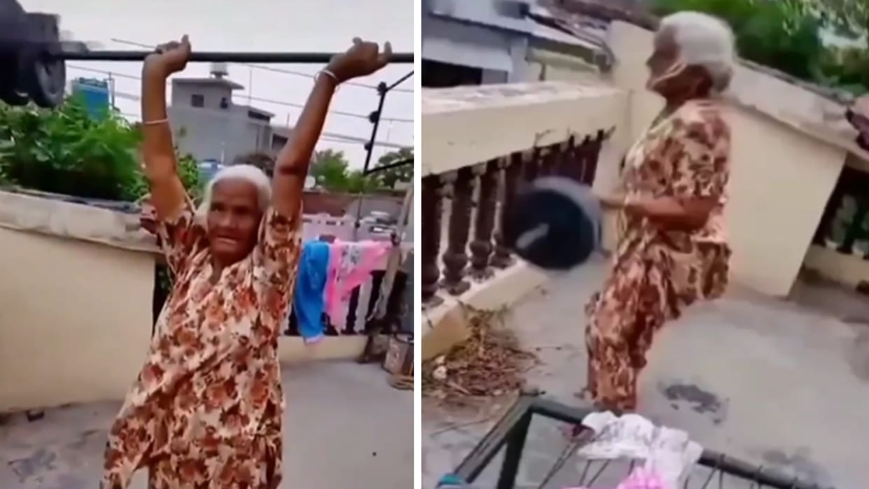 Video of old woman exercising went viral