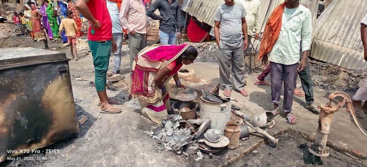 Huts of 35 people burnt due to fire