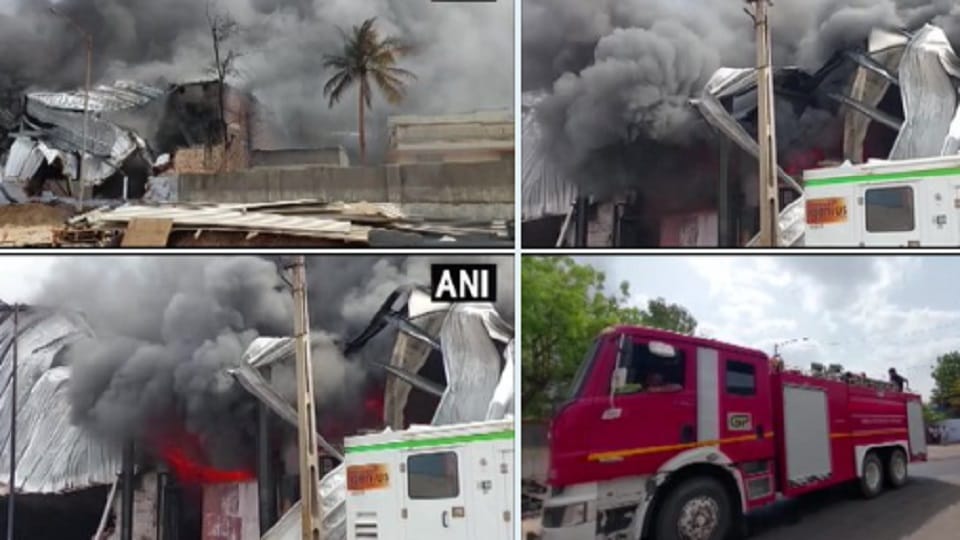 Gujarat Fire breaks out in a pharma company in Kalol GIDC, Gandhinagar dist, 10 firefighters present
