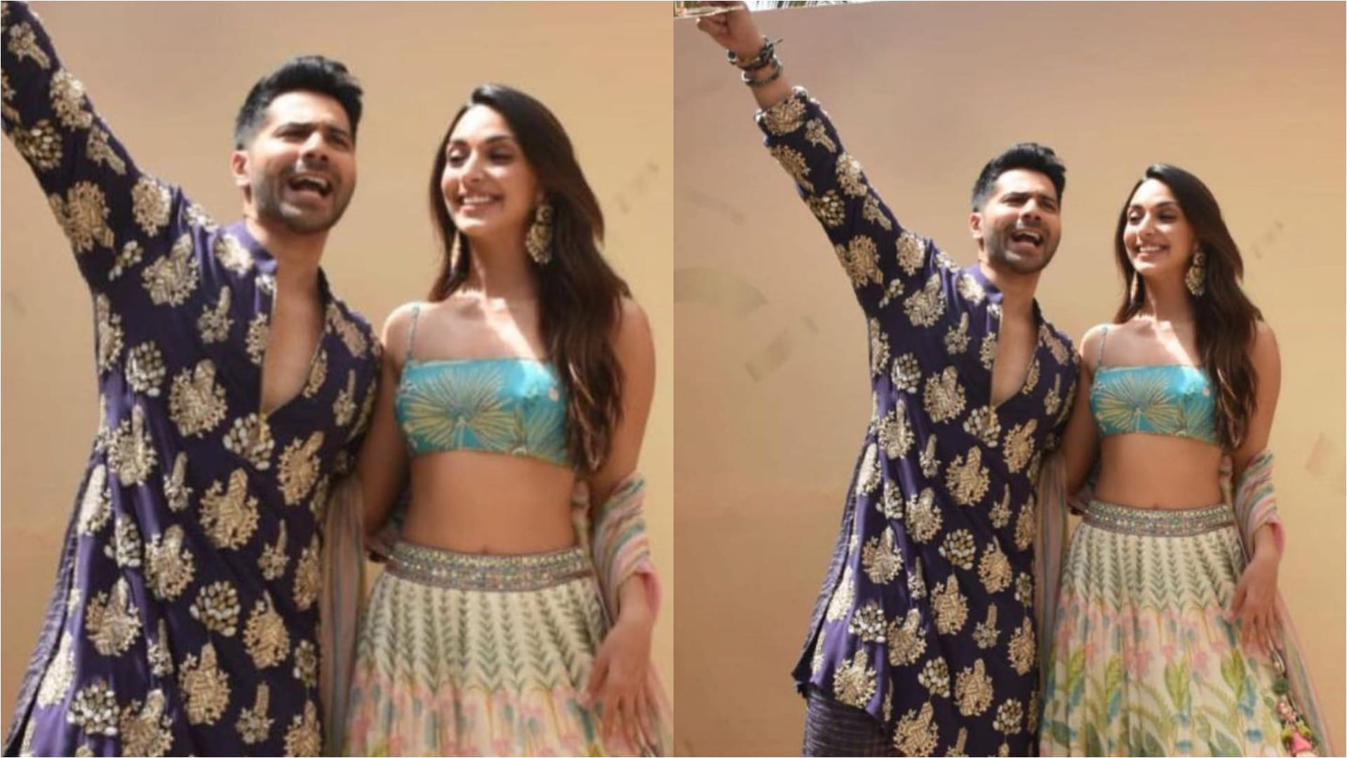kiara advani look stunning in floral lehenga with tiny blouse for movie trailer launch