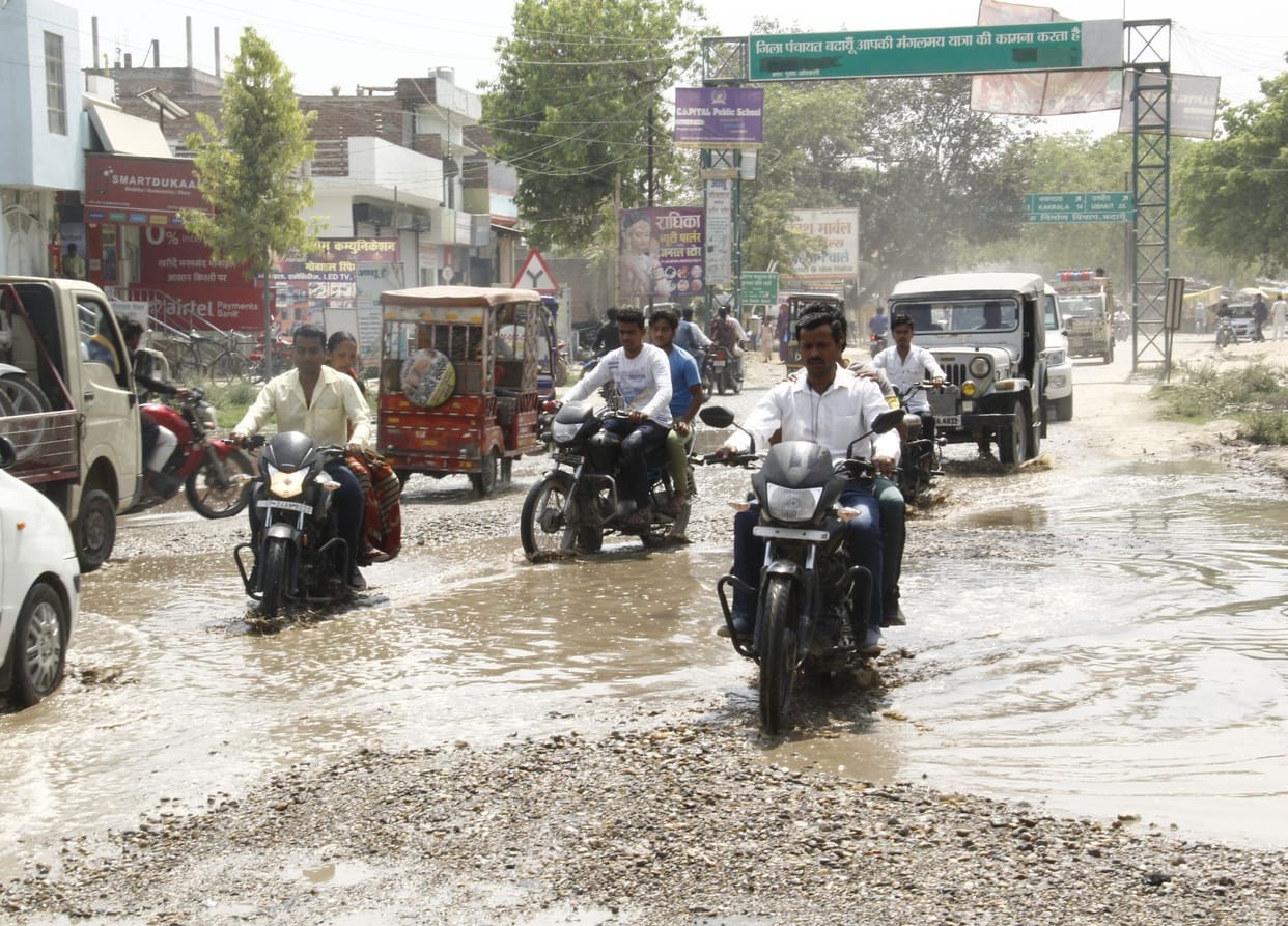 sewer line work could not start even after four months of foundation stone