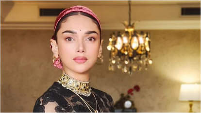 cannes film festival 2022 aditi rao hydari looks classy in sabyasachi black floor length gown