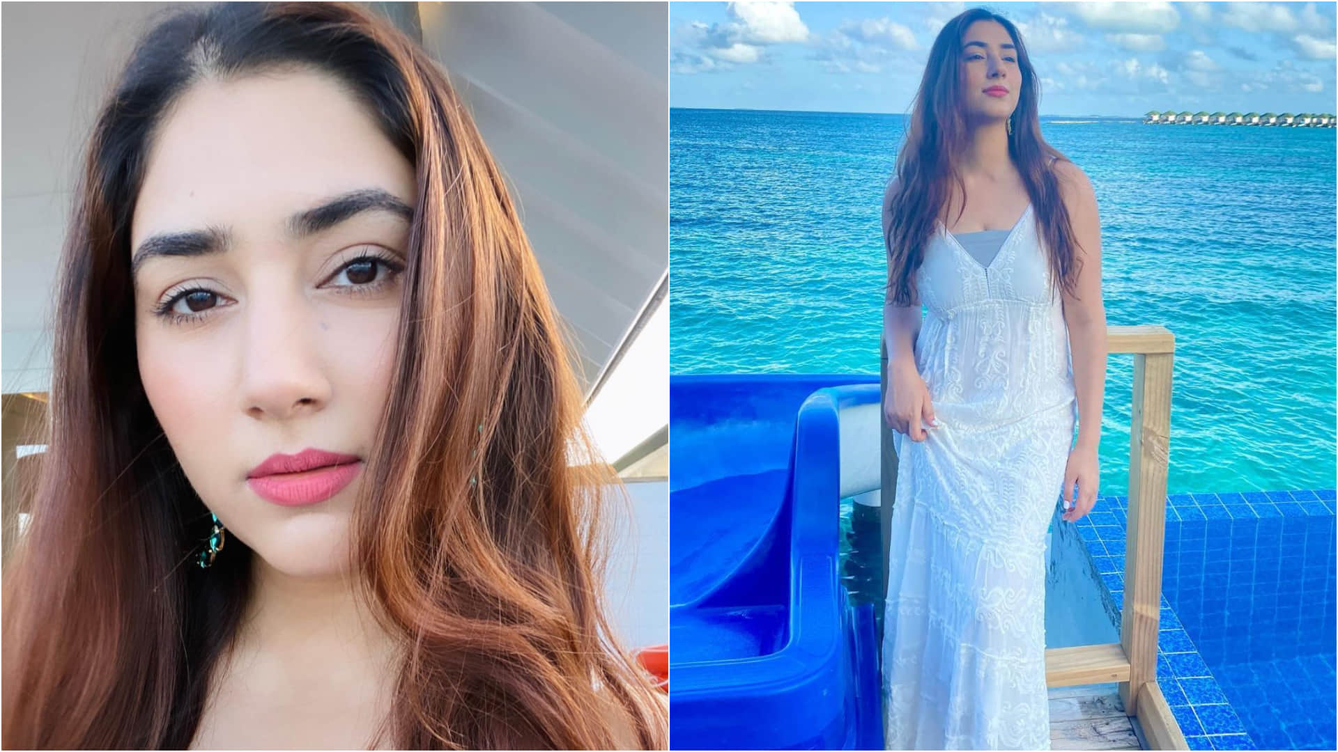 disha parmar beach vacation with friends in perfect monokini and maxi dress