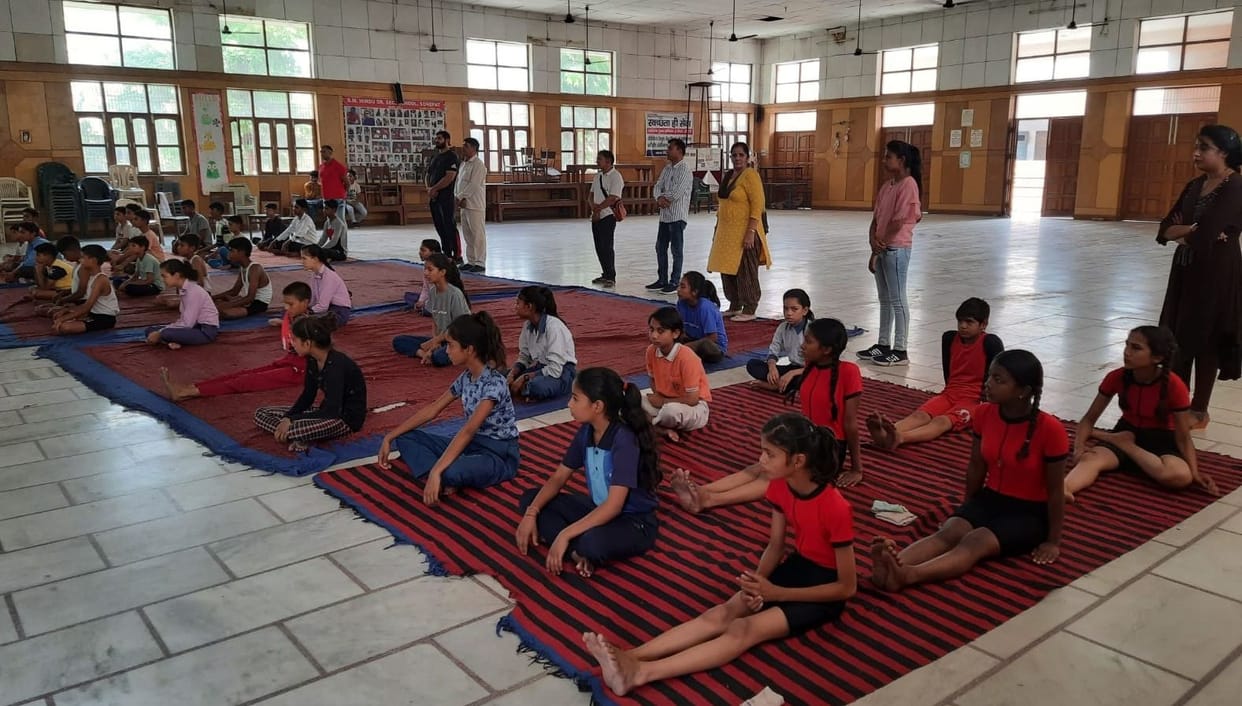 Players showed talent in District Level Yoga Olympiad
