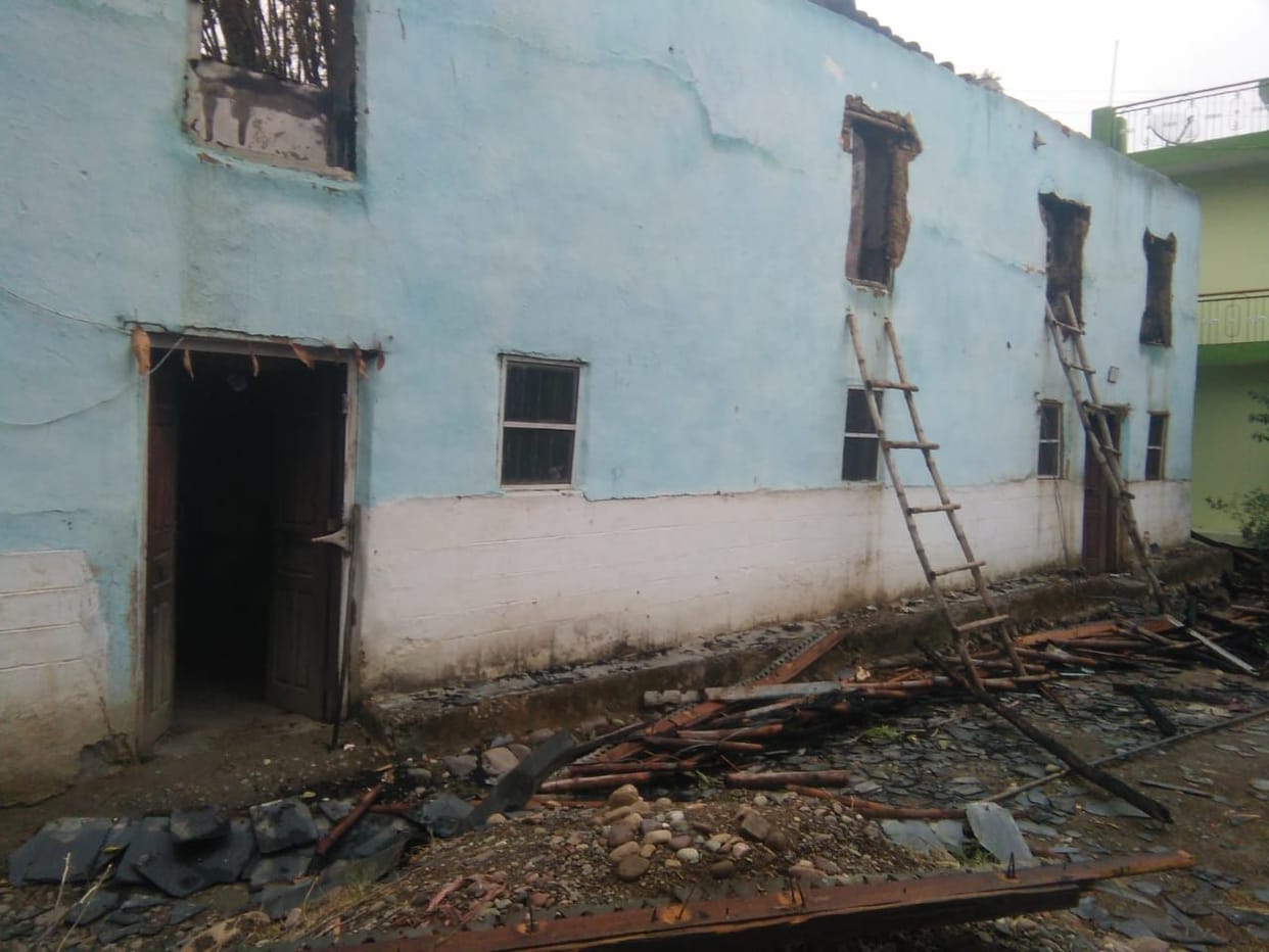 The poor family's house burnt in Bhoranj