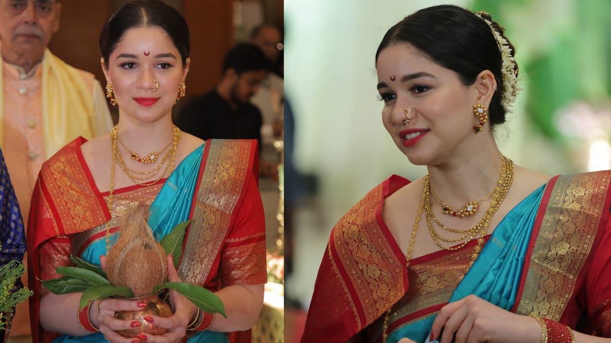 Sachin tendulkar Family attends relatives wedding sara tendulkar gorgeous look in marathi saree
